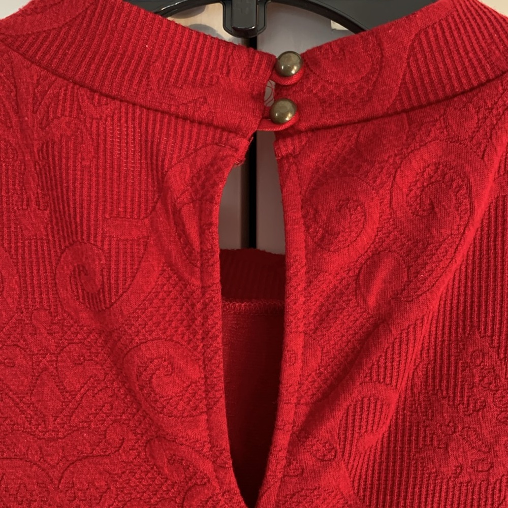 Dina Be Red Damask Midi A-line Sleeveless Cocktail Dress EUC - Picture 5 of 8